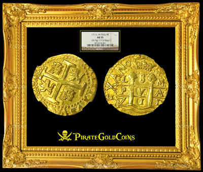 Peru 8 Escudos 1711 "1715 Plate Fleet" NGC 55 7