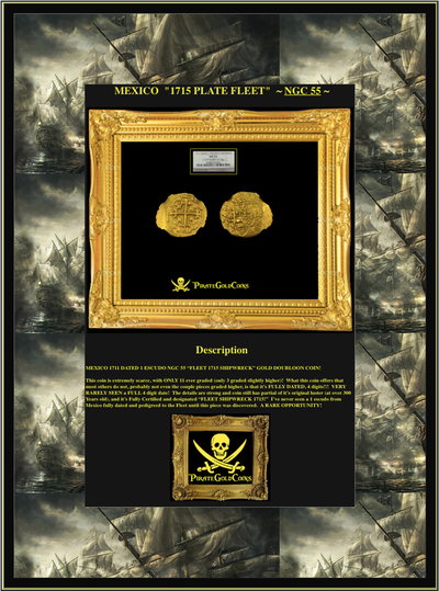 Mexico 1 Escudo 1711 "1715 Plate Fleet Shipwreck" NGC 55 8