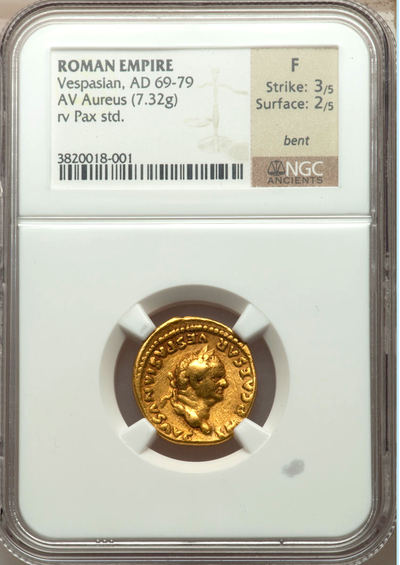 ROMAN EMPIRE   "VESPASIAN"  69-79  "CAESAR"  COLOSSEUM  AV  AUREUS GOLD  ~ NGC FINE 3x2 ~ 3