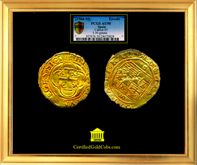 Spain 1 Escudo 1504-55 PCGS 50 2