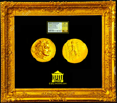 GREEK THRACE BYZANTIUM  200-100 B.C. NGC 5/5 – 3/5  AU!  ALEXANDER III AV STATER LYSIMACHUS ATHENA 2