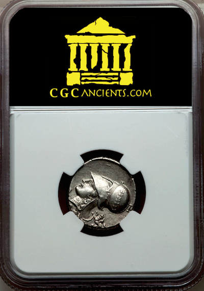 CORINTHIA CORINTH  345BC  "PEGASUS & ATHENA"  ~ NGC AU 5 x 5 FINEST STYLE ~  AR STATER  SILVER 6