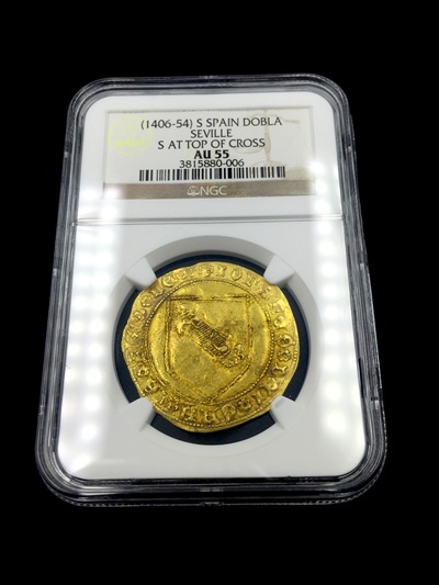 SPAIN  1406  DOBLA DE LA BANDA  "SEVILLE MINT"  NGC 55 7