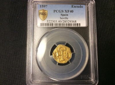 Spain 1 Escudo 1597 "dated" PCGS 40 8