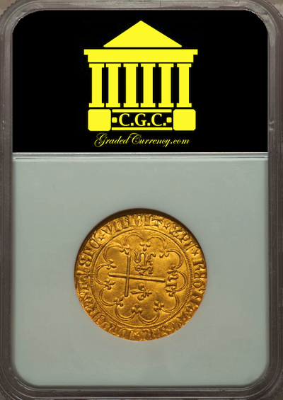 FRANCE 1422  KING HENRY VI  ~  NGC AU 58 ~  VIRGIN MARY - ARCHANGEL GABRIEL GOLD COIN! 6