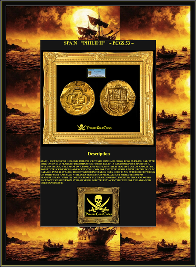 Spain 4 Escudos "King Philip II" 1556-98 PCGS 53 5