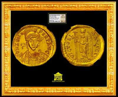 ROMAN EMPIRE "ZENO" 2nd Reign AD 476-491 ~ NGC MS 5x3 CONSTANTINOPLE AV SOLIDUS – GOLD Coin 2