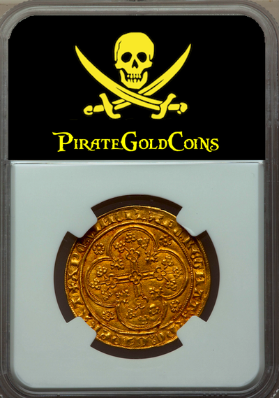 BELGIUM  1346-84  LOUIS de MALE CHAISE d'Or   ~ NGC 63 ~ 4