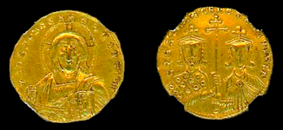 BYZANTINE  EMPIRE  CONSTANTINE VII - JESUS CHRIST AD 94 GOLD COIN ~ NGC  CH XF  5x4 ~ 4
