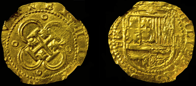 Spain 2 Escudos 1556-98 NGC 58 9