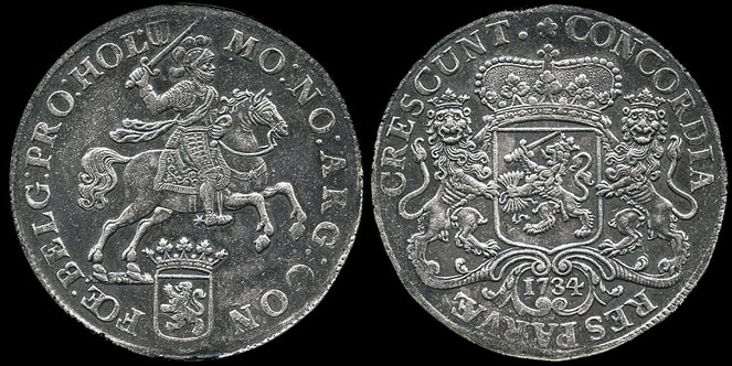 NETHERLANDS 1734 1 DUCAT ~ NGC 55 ~ "KNIGHT RIDER"