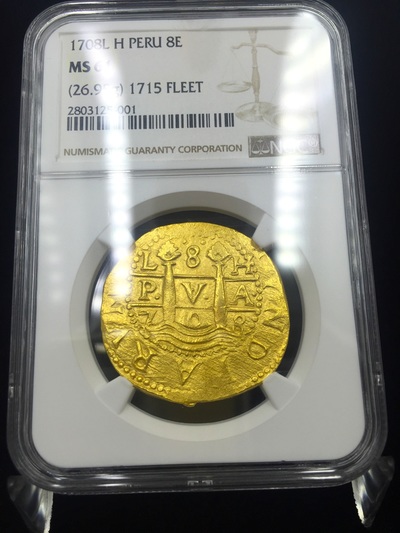 Peru 8 Escudos 1708 "1715 Fleet" NGC 61 Only 5 Known 2
