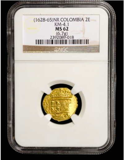 Colombia 2 Escudos 1628 NGC 62 2