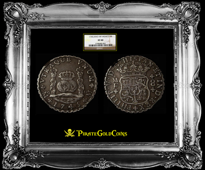 MEXICO  1745/4   "PILLAR DOLLAR"  8 REALES  "SHIPWRECK REYGERSDAHL" ~ NGC 40 ~ 3