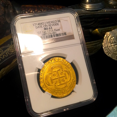 Mexico 8 Escudos "1715 Fleet"  1714 NGC 63 Finest Known 2