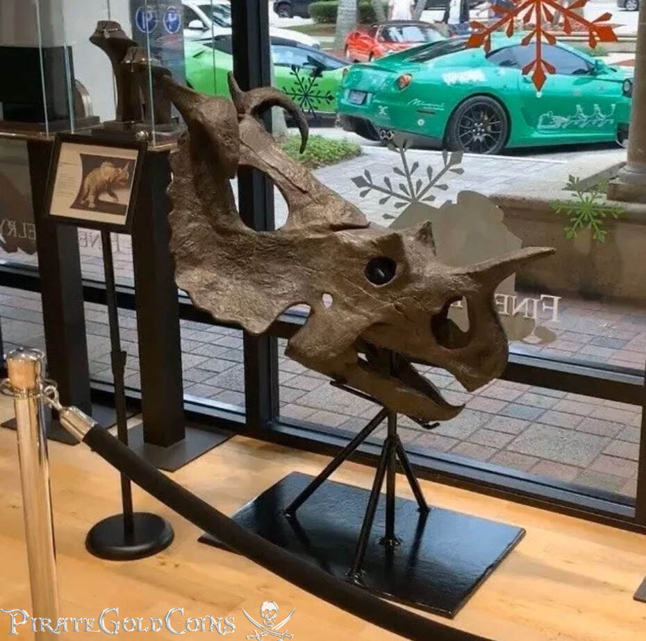 Pirate Gold Coins: Treasures of the Jurassic - Centrosaurus Skull