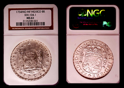MEXICO  1754  8 REALES ~ NGC  61 ~ 10
