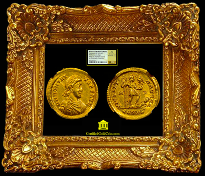 ROMAN EMPIRE, HONORIUS 393-423 AD, AV SOLIDUS NGC AU 5x3 MILAN MINT PERFECT STRIKE-HIGH LUSTER! 2