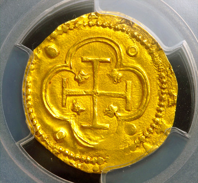 Spain 2 Escudos 1556-98 PCGS 62 2nd Finest Known 6