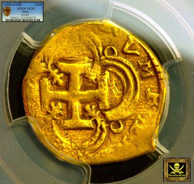 Spain 2 Escudos  1598-1621  PCGS 30 2