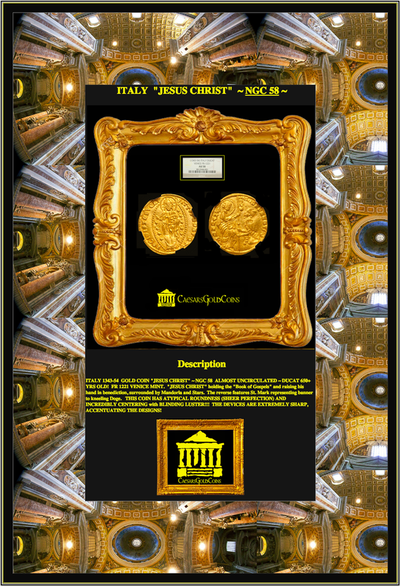 ITALY  1343-54   "JESUS CHRIST"  ~ NGC 58 ~  DUCAT  650+ YEARS OLD! 5
