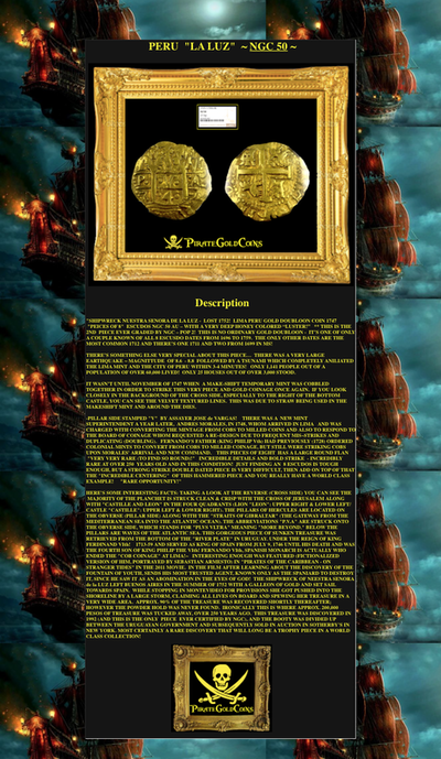 Peru 8 Escudos 1747 "La Luz" NGC 50 5