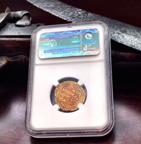 Spain 1 Escudo 1516- 1556 NGC AU DETAILS