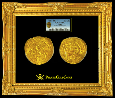 Spain 1 Escudo 1504-55 "Segovia Mint" PCGS 62 Rare 3