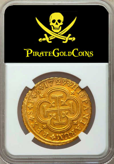 Spain 8 Escudos 1729 NGC 53 Only 1 Known 6
