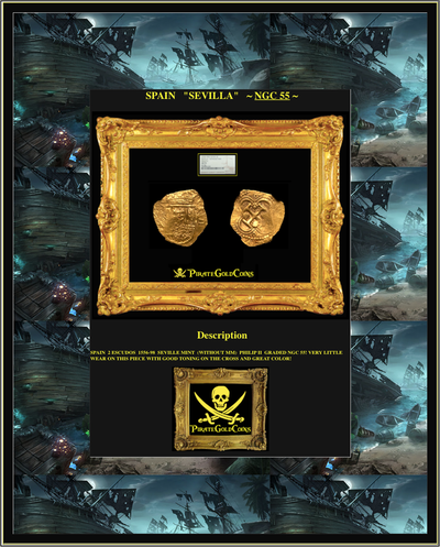 Spain 2 Escudos 1556-98 "Seville Mint" NGC 55 5