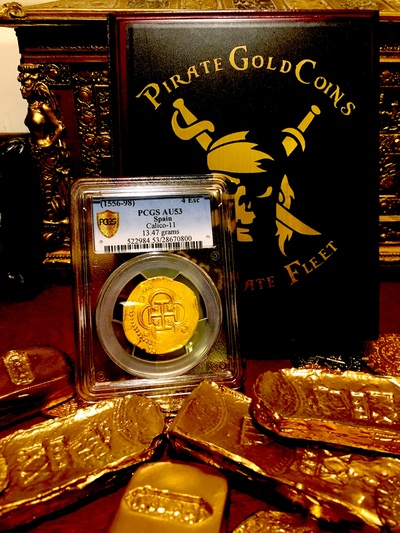 Spain 4 Escudos 1556-98 "King Philip II" PCGS 53 6