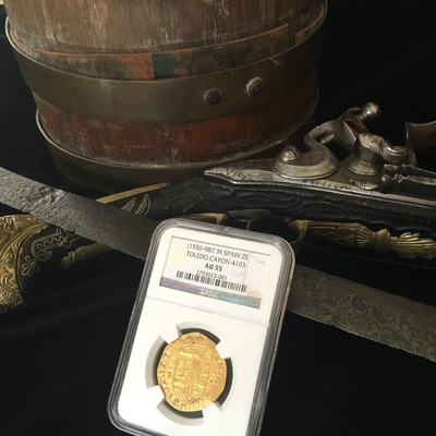 Spain 2 Escudos 1556-98 "King Philip II" NGC 55 "Toledo Mint" 3