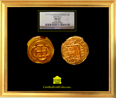 Mexico 4 Escudos 1714-20 NGC 62 2