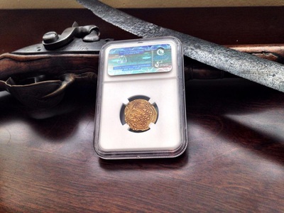 Spain 1 Escudo 1516- 1556 NGC AU DETAILS 6