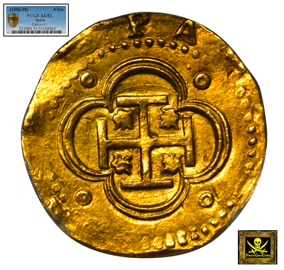 Spain 4 Escudos "King Philip II" 1556-98 PCGS 53 2