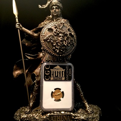 KINGDOM of MACEDON- ALEXANDER III THE GREAT! 336BC NGC AU 5X5 AV STATER ATHENA – SELEUCID 4