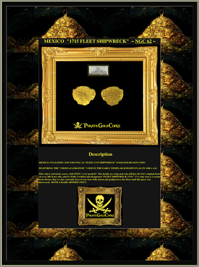 Mexico 1 Escudo 1707-1713 "1715 Plate Fleet Shipwreck" NGC 62 25