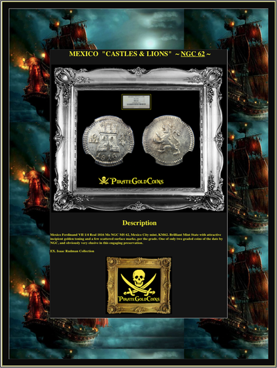 MEXICO  "Ferdinand VII"  1/4 Real  1816  ~ NGC 62 ~ 6