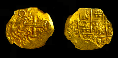 Colombia 2 Escudos 1667 "1681 Fleet Portobelo" NGC 61 3