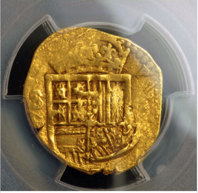 Spain 2 Escudos 161x "Dated- Seville Mint" PCGS 45 4