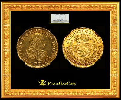 Mexico 8 Escudos 1733 NGC 55 5