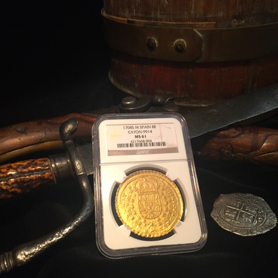 Spain 8 Escudos 1708 NGC 61 2