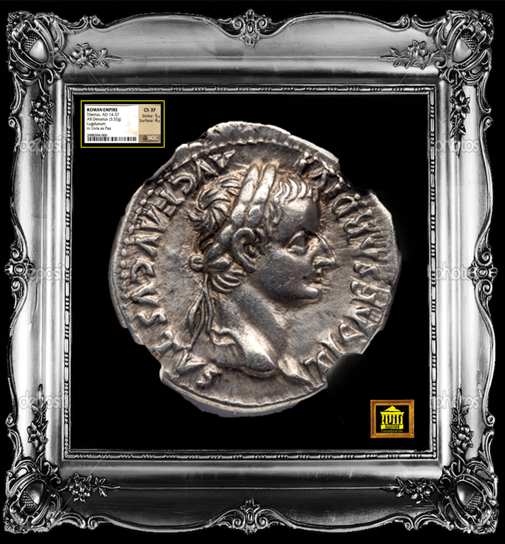 ROMAN EMPIRE “VESPASIAN & EAGLE” 69-79AD DENARIUS SILVER COIN ~ NGC CH XF 5X4 ~