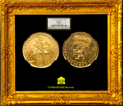 NETHERLANDS  1761  "KNIGHT RIDER"   14 GULDEN   ~ NGC 63 ~ 2