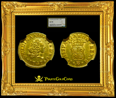 Spain 1/2 Escudo 1747 "King Ferdinand VI" NGC 58 2