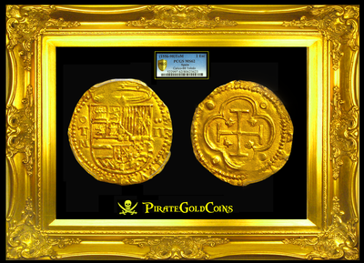 Spain 2 Escudos 1556-98 PCGS 62 2nd Finest Known 2