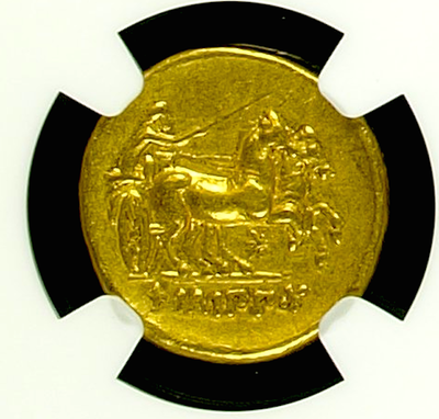 KINGDOM OF MACEDON (GREEK)  "PHILIP II"  359-336 BC ~ NGC  XF ★5 x 5 ~ ALEXANDER III STATER  ★STAR★ 6