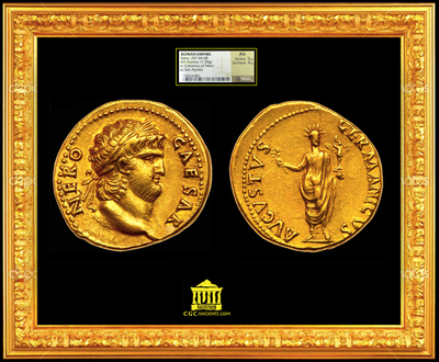 ROMAN EMPIRE  "NERO"  54-68 AD   AV AUREUS  ~ NGC AU 5x4 ~  NERO  CLAUDIUS  CAESAR  AUGUSTUS 3