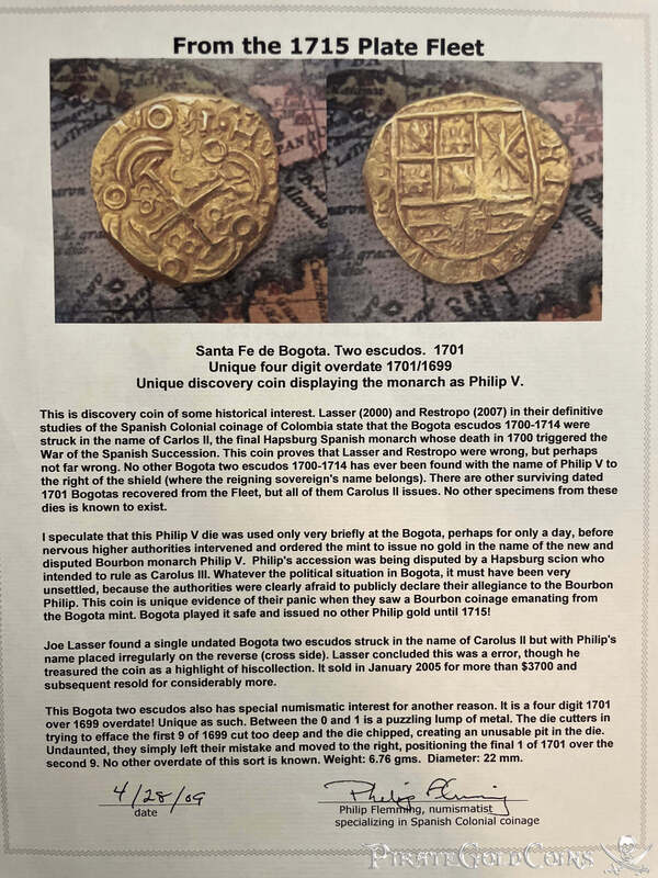 Colombia 2 Escudos 1701/1699 "1715 Fleet Shipwreck" NGC 62 2