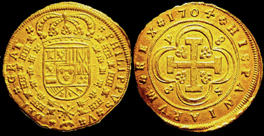 Spain 8 Escudos 1704